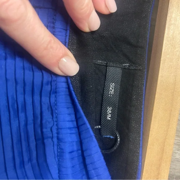 Blue Women's Satiny Dress Shorts - Picture 2 of 4